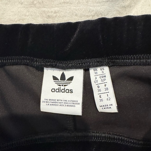 Adidas Originals Velvet Vibes Velour Leggings Black Superstar Firebird Luxe - Picture 8 of 10